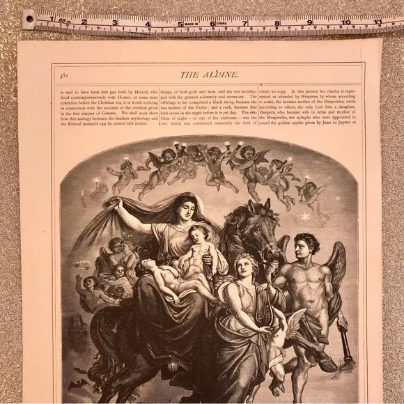 Angel Night Print by R. Brend’amour 1875 vintage art - Picture 8 of 13